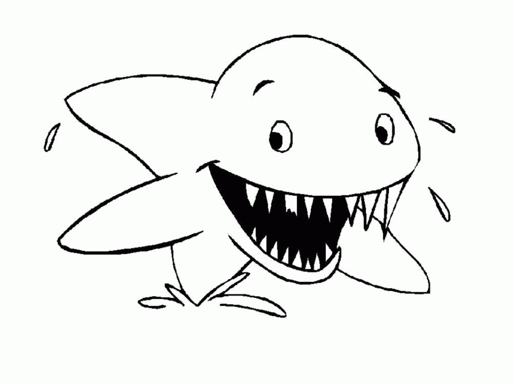 раскраска зубастая акула